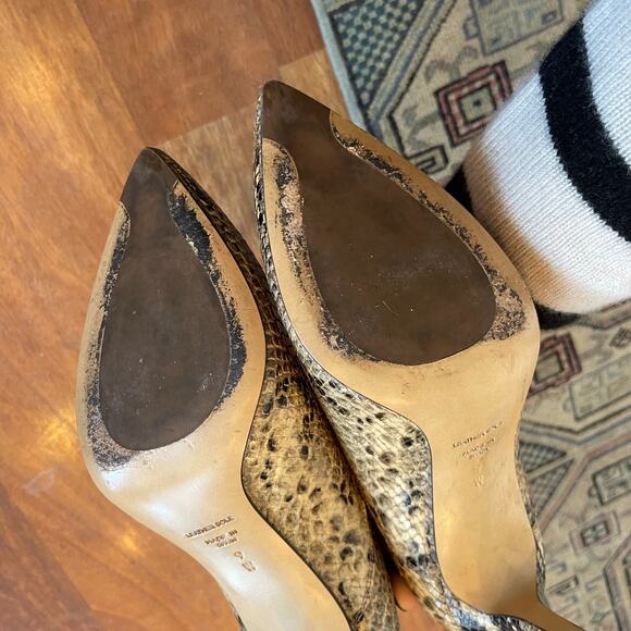 INEZ Marisol 90 in Natural Snake Emboss Ankle Boot Bootie Sz 9 Tan Black Python - Picture 16 of 16